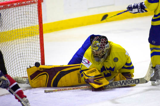 Pucken på väg förbi Kim Martin, målvakt, Sverige