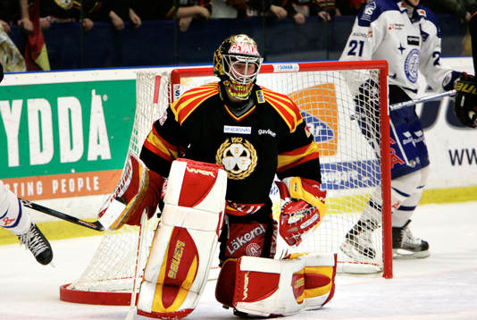 Johan Holmqvist, målvakt, Brynäs hade en tung dag