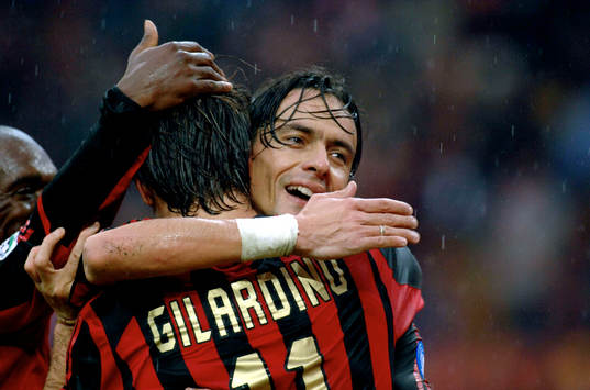 Inzaghi och Gilardino, Milan, jubel