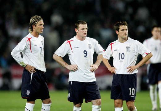 David Beckham, Wayne Rooney och Michael Owen, England
