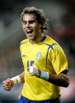 Johan Elmander, Sverige gjorde 1-1 målet. jubel