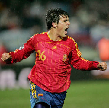 David Villa, Spanien, jubel