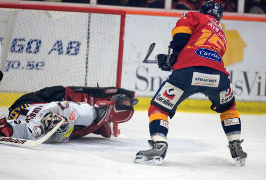 Corey Hirsch, målvakt, Malmö och Mikko Niinikski, Växjö