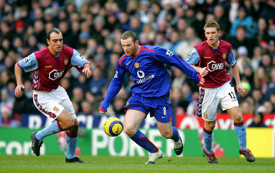 Fotboll, engelsk, Premier League, Aston Villa - Manchester
