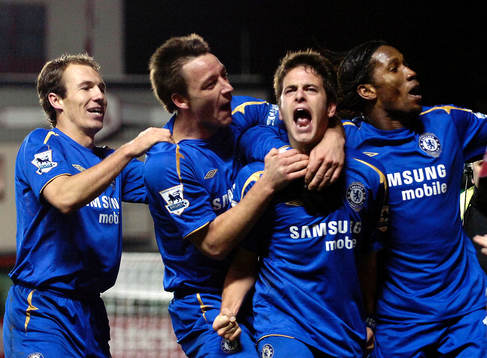 Joe Cole, Didier Drogba, John Terry och Arjen Robben,