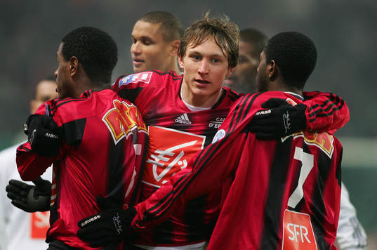 Jacques Faty, Kim Källström och Arnold Mvuemba, Rennes