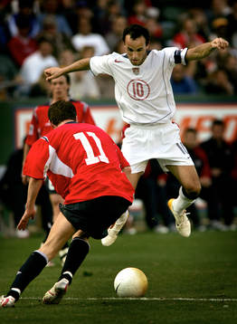 Reportage om fotboll i USA. USA-Norge. Landon Donovan, USA