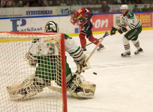 Andreas Andersson, målvakt, Rögle. Skott på mål