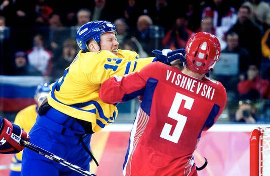 Mats Sundin, Sverige och Vishnevski,  Ryssland, bråk,
