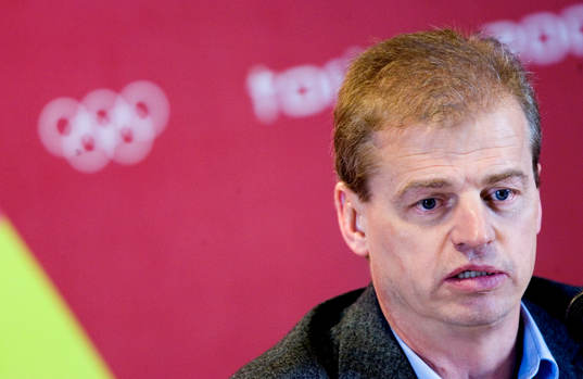 Bengt-Åke Gustafsson, förbundskapten, på presskonferensen