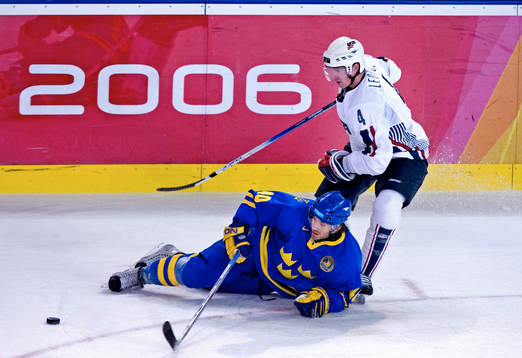 Henrik Zetterberg och Jordan Leopold, USA