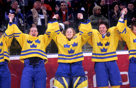 Danijela Rundqvist, Kim Martin, målvakt och Nanna Jansson,