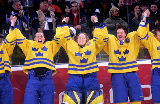 Danijela Rundqvist, Kim Martin, målvakt och Nanna Jansson,