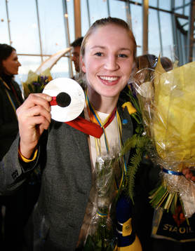 OS, Vinter 2006, Ishockey, OS, Hemkomst, Damkronorna