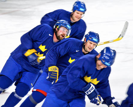 Fredrik Modin, Peter Forsberg, Nicklas Lidström och Mats