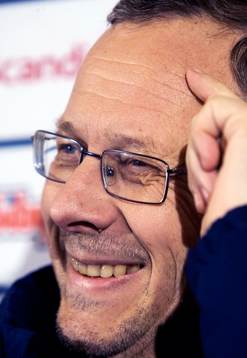 Lars Lagerbäck bjöd på ett brett leende