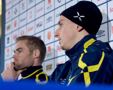 Olof Mellberg och Zlatan Ibrahimovic