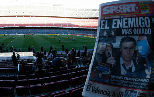 En sportdagstidning i Barcelona "skriker" ut att "The Most
