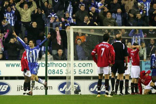 Fotboll, Premier League (Engelsk liga), Wigan v Manchester