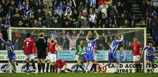Fotboll, Premier League (Engelsk liga), Wigan v Manchester