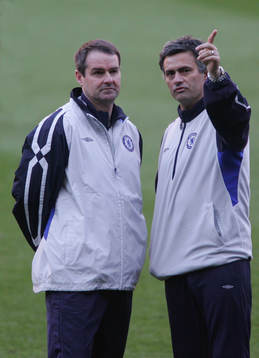 Jose Mourinho, manager och Steve Clarke, tränare