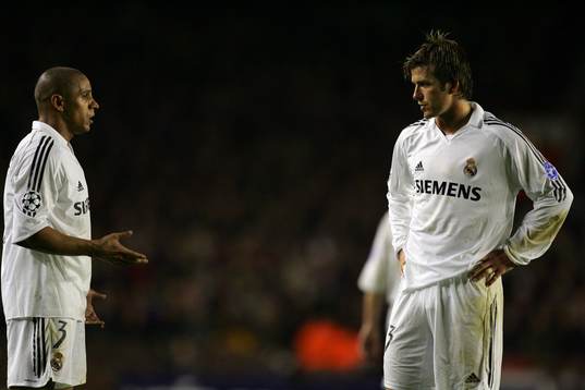 David Beckham, Real Madrid och Roberto Carlos diskuterar