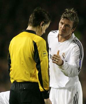 David Beckham, Real Madrid och Lubos Michel, Domare