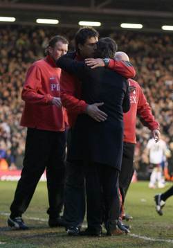 Jose Mourinho, manager Chelsea och Chris Coleman, manager
