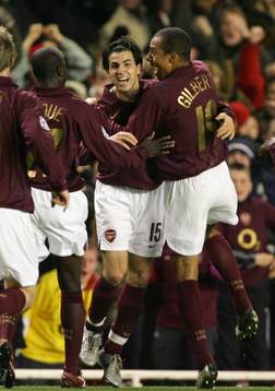Cesc Fabregas och Gilberto, Arsenal (Jubel)