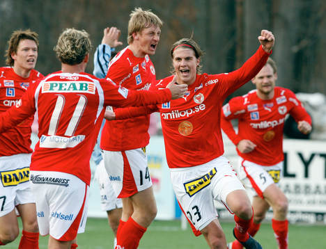Fredrik Petersson, Kalmar kvitterade 2-2. Jubel
