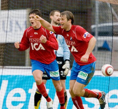 Pär Cederqvst och Fredrik Gustafson, Öster. Mål.