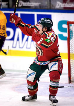 Martin Plüss, Frölunda 1-0, jubel