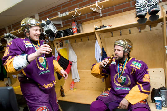 Jubel Färjestad (SM-Guld, SM, Guld) Thomas Rhodin firar
