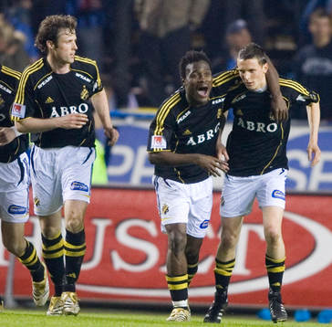 Markus Jonsson, Derek Boateng och Kristian Haynes, AIK