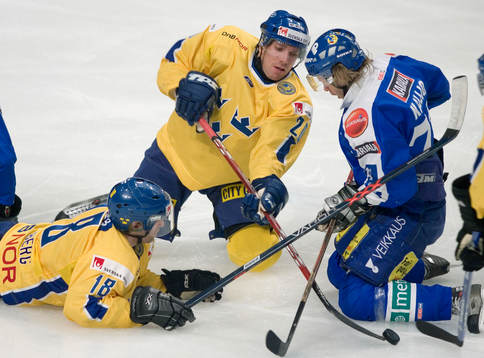 Per Hållberg, Joel Lundqvist, Sverige och Tomi Kallio,