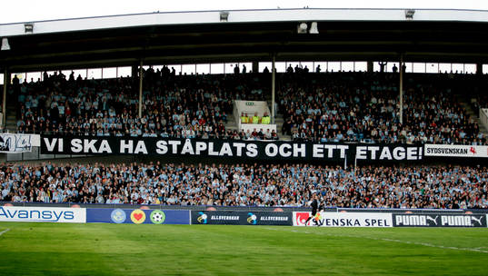 Fotboll, Allsvenskan, läktare, Malmö Stadion, fansens
