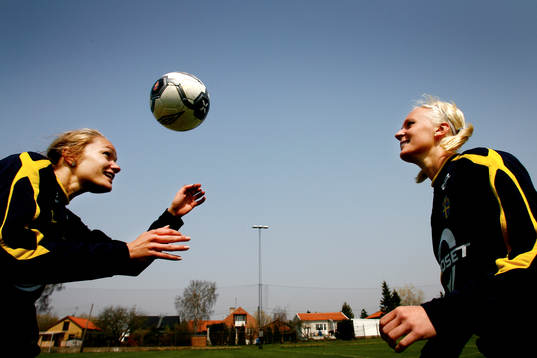 Fotboll, landslag Dam, träning i Trelleborg