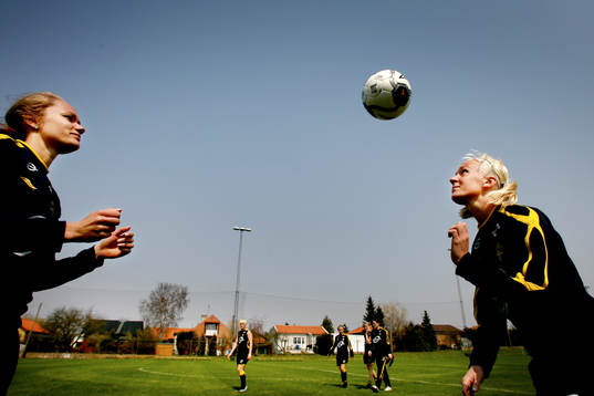 Fotboll, landslag Dam, träning i Trelleborg