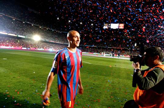 Barcelona ligamästare, jubel. Henrik Larsson, Barcelona,