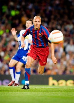 Henrik Larsson, Barcelona, gjorde sin sista match på Nou