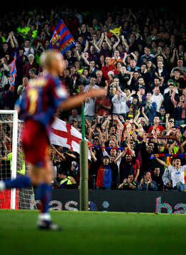 Henrik Larsson, Barcelona, gjorde sin sista match på Nou