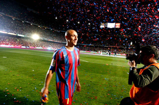 Barcelona ligamästare, jubel. Henrik Larsson, Barcelona,