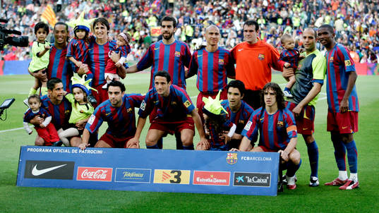 Barcelona, ligamästare säsongen 05/06, lagfoto