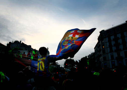Vilt firande i Barcelona