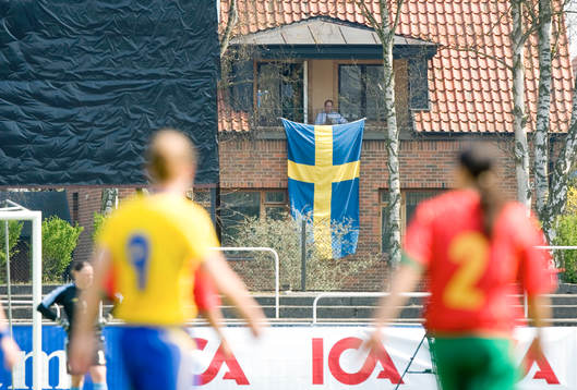 Åskådare. Flagga