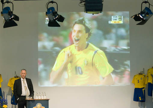 Lars Lagerbäck, förbundskapten och Zlatan Ibrahimovic