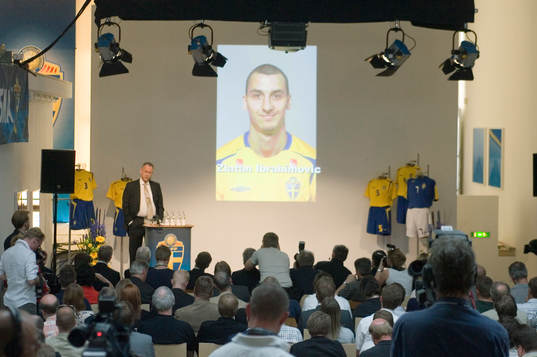 Lars Lagerbäck, förbundskapten och Zlatan Ibrahimovic