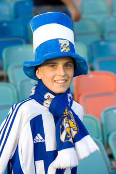 Pojke, supporter, hatt