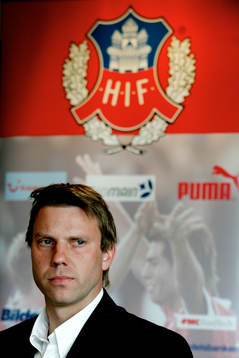 Hans Eklund, ny tränare i Helsingborg. Presskonferens på