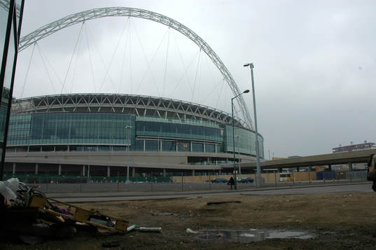 Wembley Stadium idag när FA-Cupfinalen skulle spelas där.